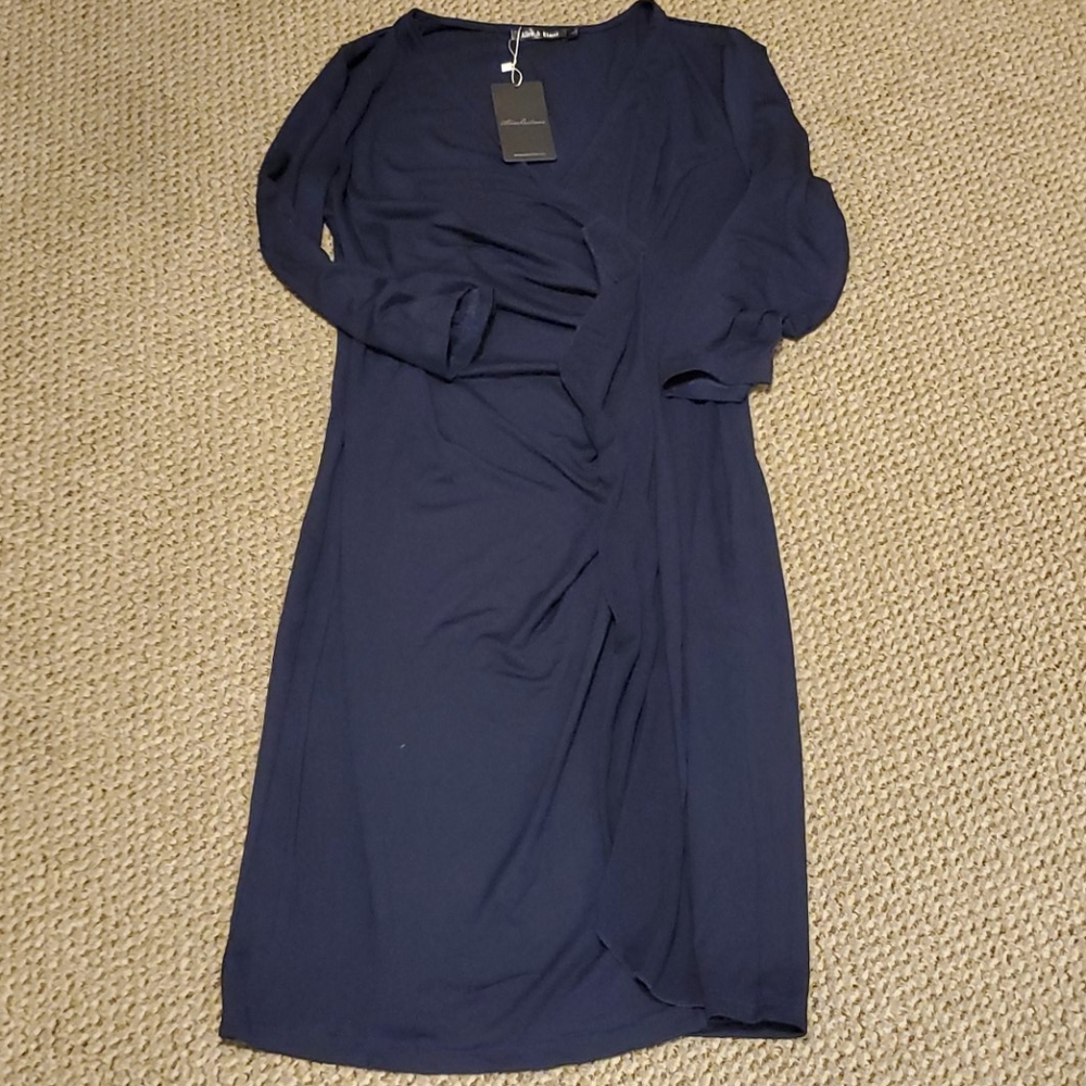Navy blue midi dress